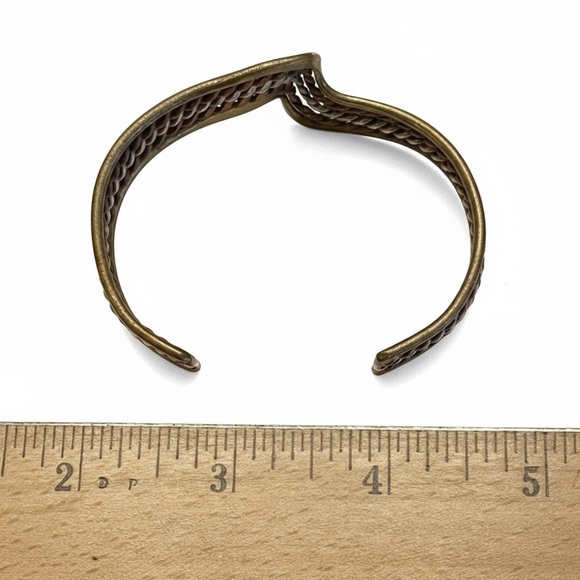 Vintage Cuff Bracelet Tri-Color Metal - Picture 4 of 5